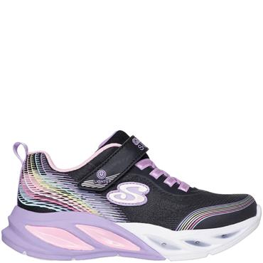 SKECHERS GIRLS TRAINERS - BLACK MULTI
