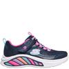 SKECHERS GIRLS LIGHT UP VELCRO TRAINER - NAVY