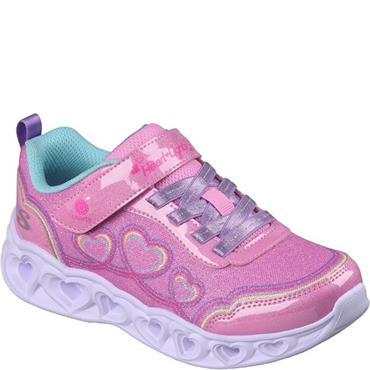 SKECHERS GIRLS HEART LIGHTS TRAINER - PINK