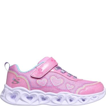SKECHERS GIRLS HEART LIGHTS TRAINER - PINK