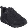 SKECHERS GIRLS UNO LITE ZIP LACE TRAINER - BLACK