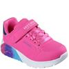 SKECHERS GIRLS UNO LITE STRAP TRAINER - HOT PINK MULTI