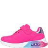 SKECHERS GIRLS UNO LITE STRAP TRAINER - HOT PINK MULTI