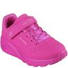 SKECHERS GIRLS UNO LITE STRAP TRAINER - HOT PINK