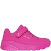 SKECHERS GIRLS UNO LITE STRAP TRAINER - HOT PINK