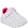 SKECHERS GIRLS UNO LITE STRAP TRAINER - WHITE HOT PINK