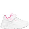 SKECHERS GIRLS UNO LITE STRAP TRAINER - WHITE HOT PINK