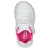 SKECHERS GIRLS UNO LITE STRAP TRAINER - WHITE HOT PINK