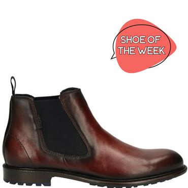 BUGATTI MENS LEATHER CHELSEA ANKLE BOOT - BROWN