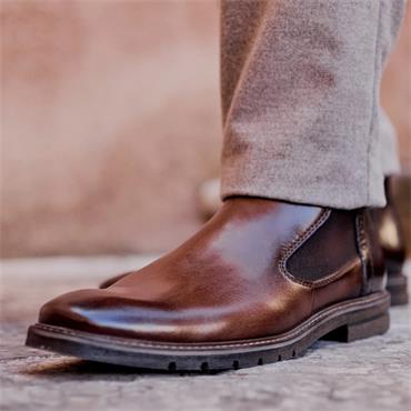BUGATTI MENS CHELSEA ANKLE BOOT - DARK BROWN