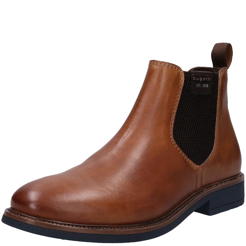 BUGATTI MENS CHELSEA ANKLE BOOT COGNAC LEATHER Paul Byron Shoes
