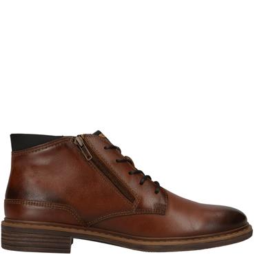 BUGATTI MENS ZIP LACE ANKLE BOOT - MID BROWN