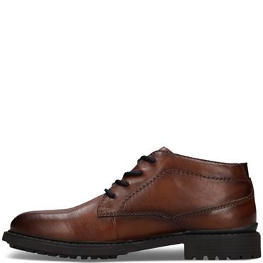 BUGATTI MENS LEATHER LACE ANKLE BOOT - COGNAC