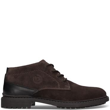 BUGATTI MENS LACE ANKLE BOOT - DARK BROWN