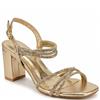 REDZ WOMENS MID HEEL STRAP SANDAL - GOLD