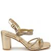 REDZ WOMENS MID HEEL STRAP SANDAL - GOLD