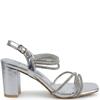 REDZ WOMENS MID HEEL STRAP SANDAL - SILVER