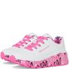 SKECHERS GIRLS UNO LITE LACE TRAINER - WHITE PINK