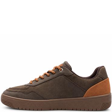 BUGATTI MENS LACE TRAINER - DARK BROWN