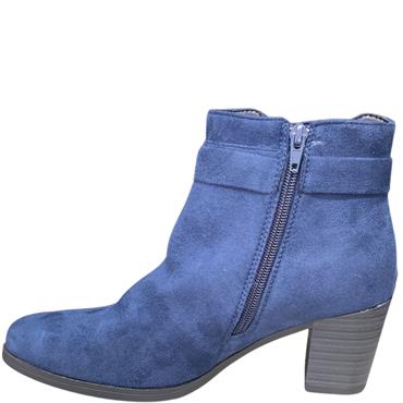 DEES SHOES WOMENS ZIP ANKLE BOOT - NAVY SUEDE