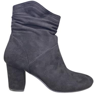 DEES SHOES WOMENS ZIP ANKLE BOOT - BLACK SUEDE