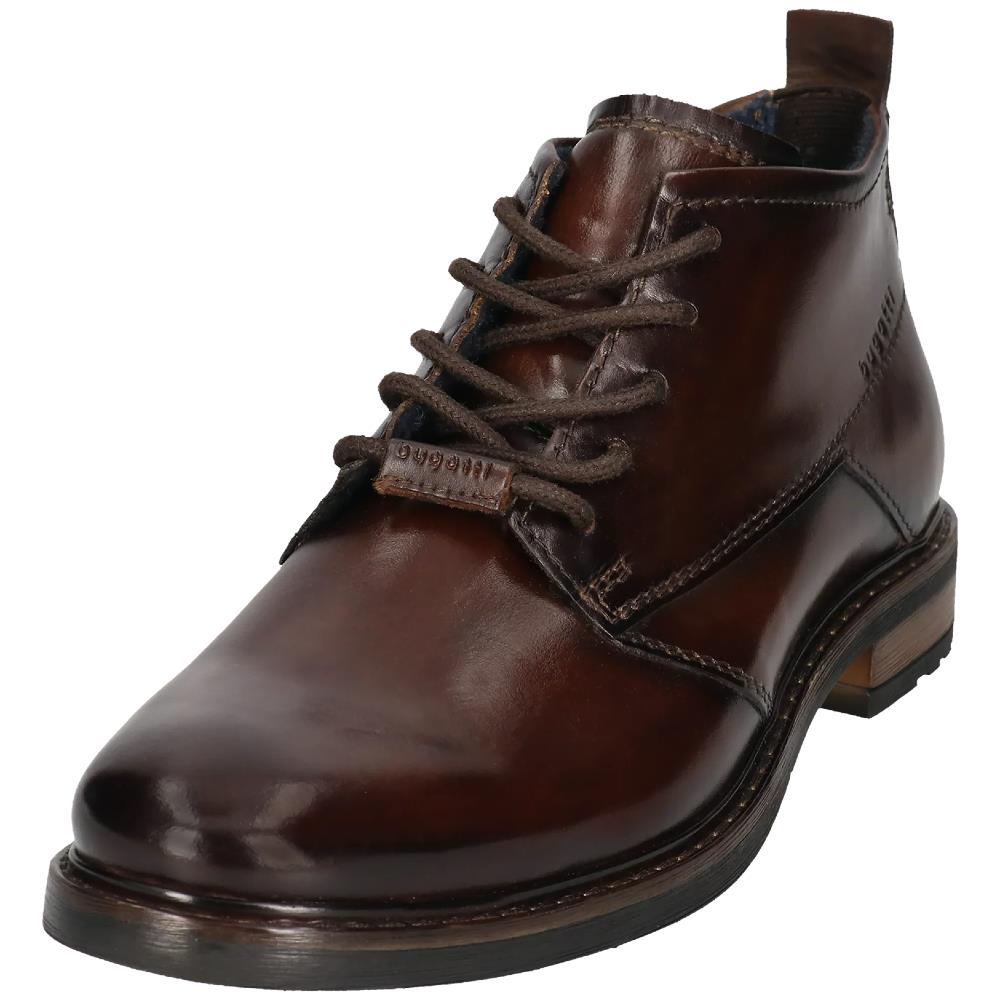BUGATTI MENS LACE ANKLE BOOT DARK BROWN LEATHER Paul Byron Shoes