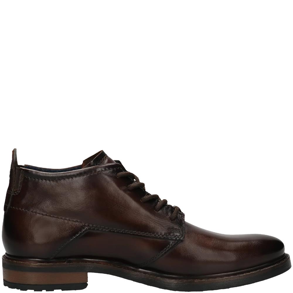 BUGATTI MENS LACE ANKLE BOOT DARK BROWN LEATHER Paul Byron Shoes