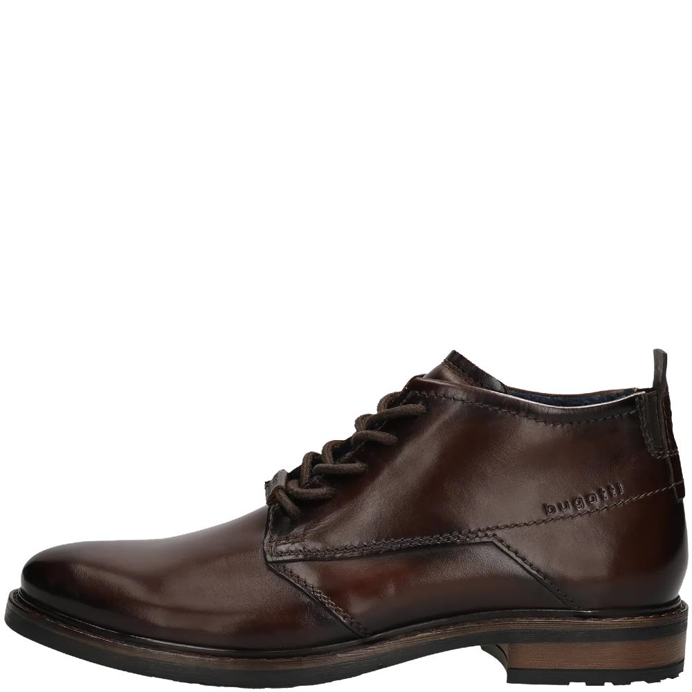 BUGATTI MENS LACE ANKLE BOOT DARK BROWN LEATHER Paul Byron Shoes