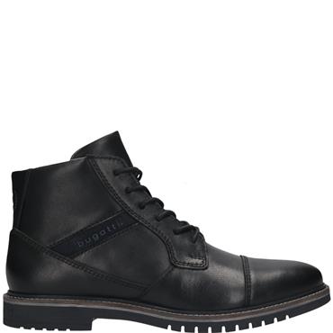 BUGATTI MENS FUR LINED ZIP LACE BOOT - BLACK