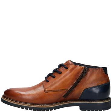 BUGATTI MENS ZIP LACE ANKLE BOOT - COGNAC