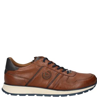 BUGATTI MENS ZIP LACE CASUAL SHOE - COGNAC