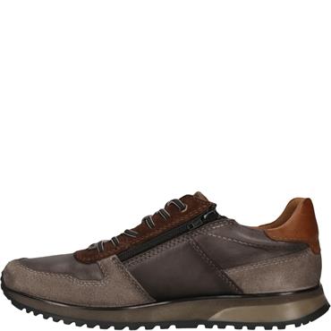 BUGATTI MENS ZIP LACE CASUAL SHOE - DARK GREY