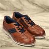 BUGATTI MENS ZIP LACE CASUAL SHOE - COGNAC