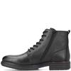 RIEKER MENS ZIP LACE ANKLE BOOT - BLACK