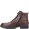 RIEKER MENS ZIP LACE ANKLE BOOT - BROWN