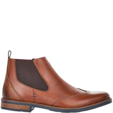 RIEKER MENS ZIP LACE ANKLE BOOT - BROWN