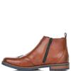 RIEKER MENS ZIP LACE ANKLE BOOT - BROWN