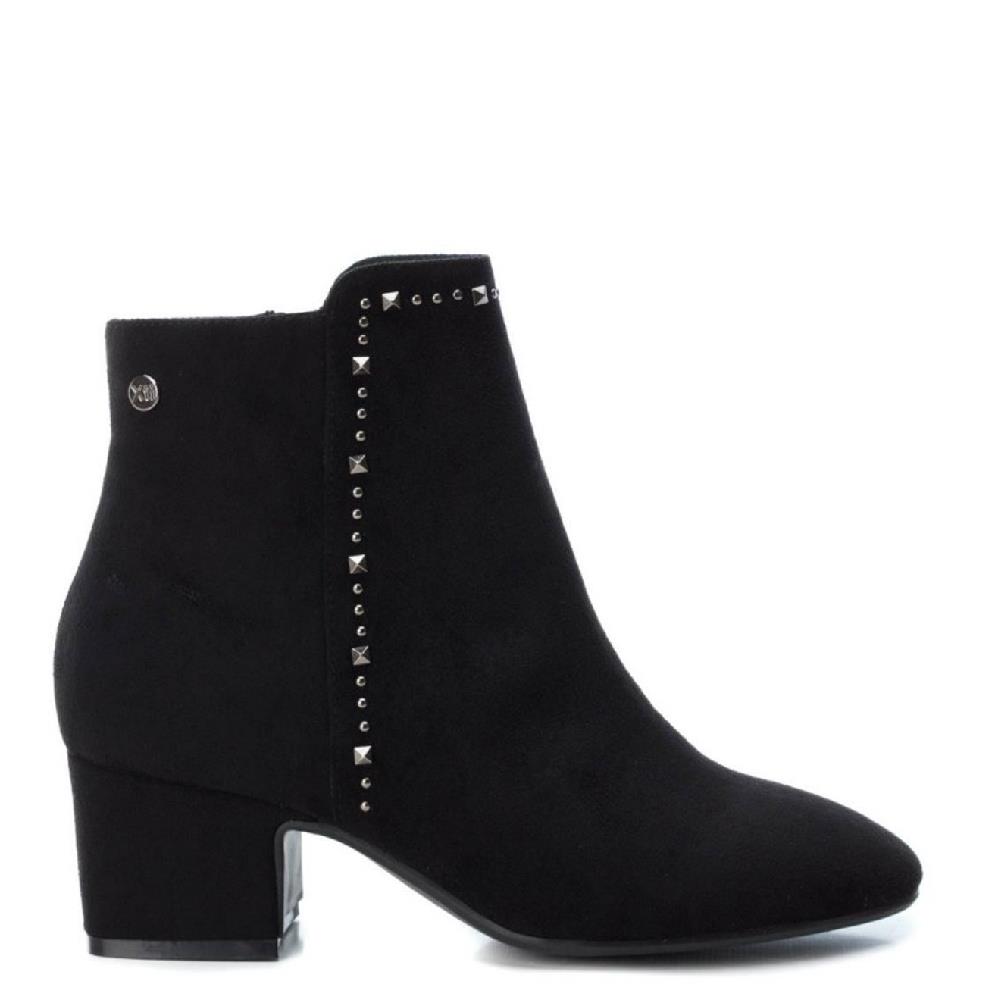 XTI WOMENS STUD ZIP ANKLE BOOT BLACK SUEDE Paul Byron Shoes Ireland