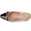 REDZ WOMENS MID HEEL BOW SLING BACK - NUDE BLACK