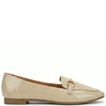VALENTINO CONTE WOMENS FLAT LOAFER - BEIGE PATENT