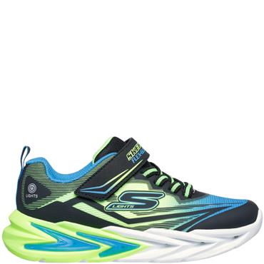 SKECHERS BOYS LIGHTS FLEX TRAINER - BLACK BLUE LIME