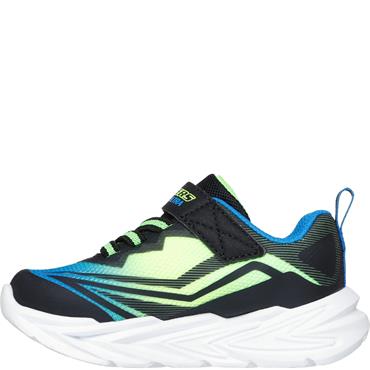 SKECHERS BOYS LIGHTS FLEX TRAINER - BLACK BLUE LIME