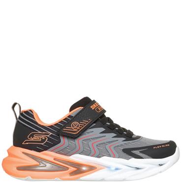 SKECHERS BOYS FLEX GLOW ULTRA TRAINER - BLACK CHARCOAL