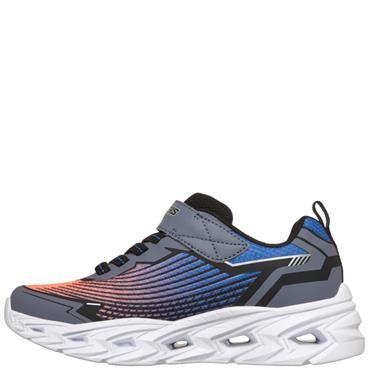 SKECHERS BOYS TRAINERS - BLACK BLUE ORANGE
