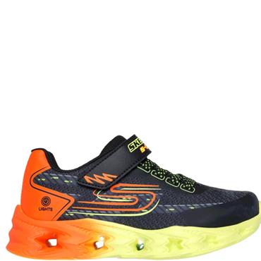 SKECHERS BOYS LIGHTS STRAP TRAINER - BLACK MULTI