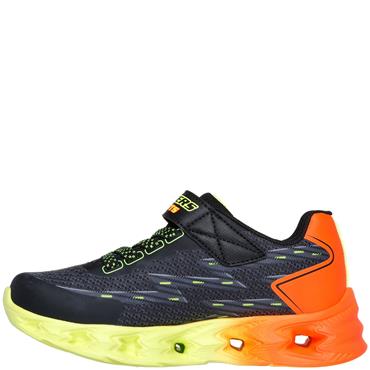 SKECHERS BOYS LIGHTS STRAP TRAINER - BLACK MULTI