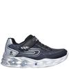 SKECHERS BOYS LIGHTS STRAP TRAINER - BLACK SILVER