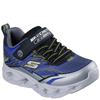 SKECHERS BOYS LIGHTS STRAP TRAINER - SILVER BLACK
