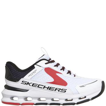 SKECHERS BOYS TRAINERS - WHITE BLACK RED