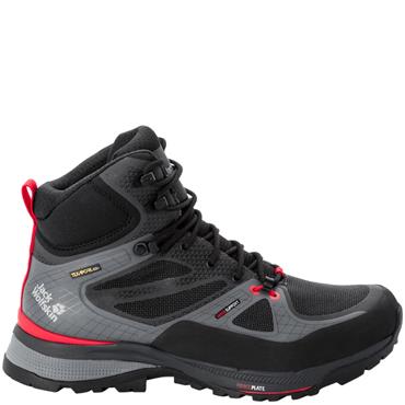 JACK WOLFSKIN MENS TEXAPORE LACE BOOT - BLACK RED